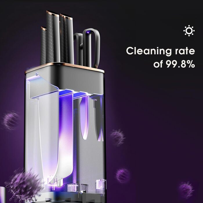 Набір ножів ZEEKMUSS: 6 ножів, точилка, кухові ножі з нержавіючої сталі, кухові ножі, кухорі ножиці, брусок для заточування, кухонні аксесуари, подарунок (чорний)