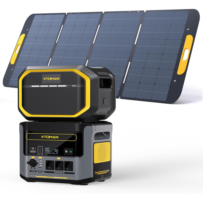 Портативна електростанція VTOMAN FlashSpeed 1500+EB 400W - 1548Wh, 3x 1500W AC, Швидка зарядка, LFP, для кемпінгу та надзвичайних ситуацій