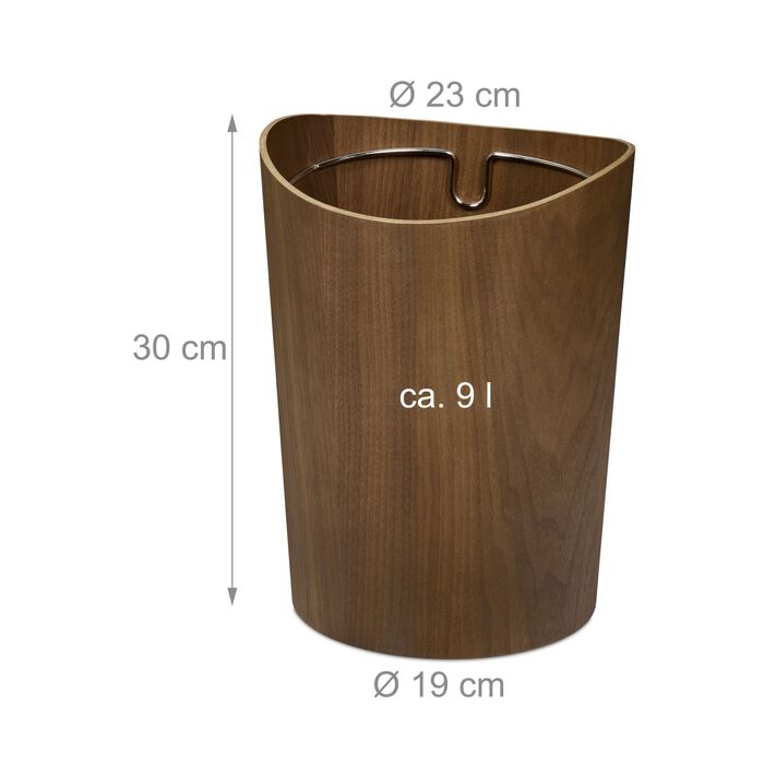 Кошик для сміття Relaxdays з імітацією дерева, 9 л