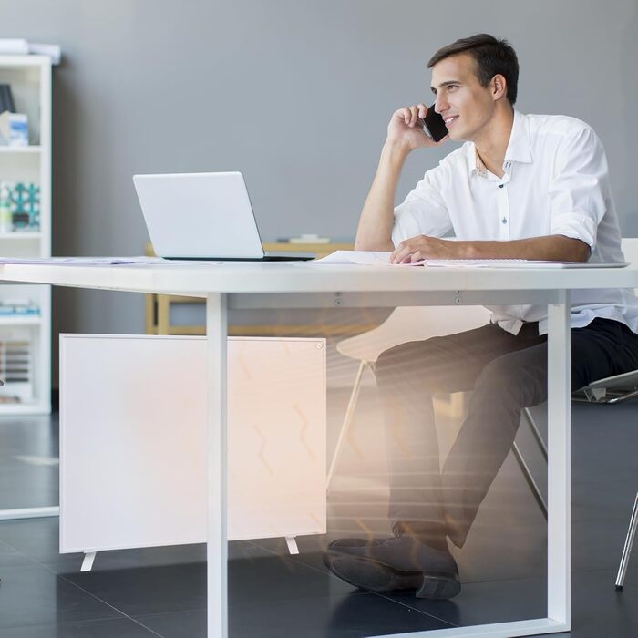 Інфрачервовий обігрівач Byecold 300 Вт з підставками, інфрачервовий електрообігрівач, енергозберігаючий, з захистом від перегріву, білий