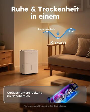 Електричний осушувач повітря 20L, для підвалу та приміщень до 150м³/50м², тиха робота 39dB, з шлангом для відведення конденсату, фільтр, таймер, 10 років гарантії