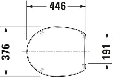 Сидіння унітазу Duravit, Кришка унітазу Кришка унітазу з термореактивного пластику, з петлями з нержавіючої сталі, білого кольору (без автоматичного опускання)