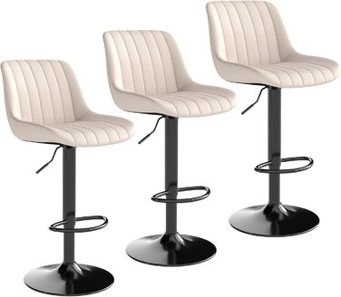 Barhocker Youhauchair: 3 шт. в наборі, обертаються, регулюються по висоті, PU-шкіра, бежевий колір