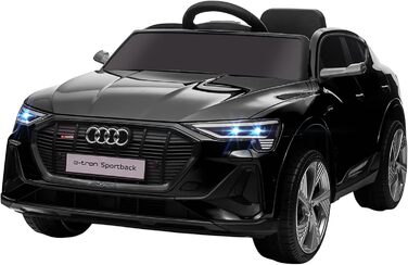 Дитячий електромобіль Audi E-tron 12V HOMCOM, з пультом, ременем безпеки, музикою (MP3/USB/TF), для дітей 3-5 років, чорний