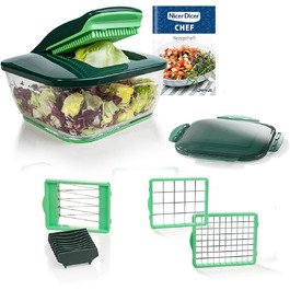 Набір Nicer Dicer Chef 9-Piece: набір для нарізання овочів та фруктів, набір для здорового харчування, подрібнювач, шинкувальник, набір для кухні