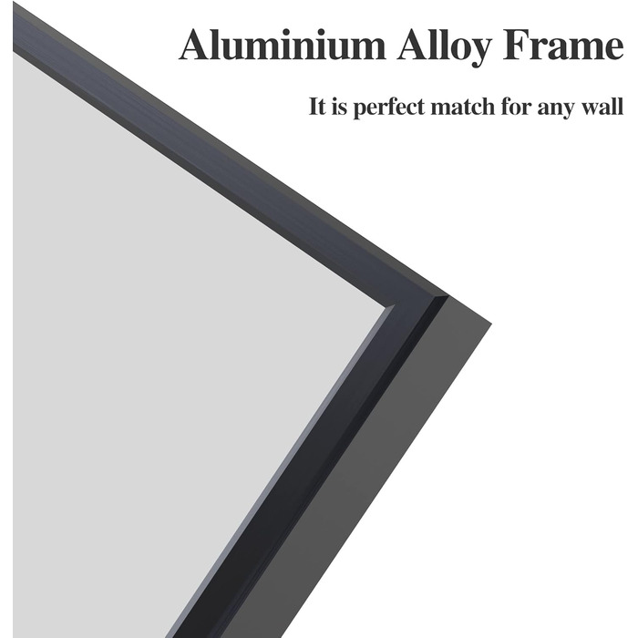 Дзеркало для ванної кімнати WONSTART 81,3 x 61 см біле з алюмінієвою рамою, для встановлення над умивальником, сучасний дизайн, підходить для ванної, спальні, коридору, вертикальна або горизонтальна орієнтація