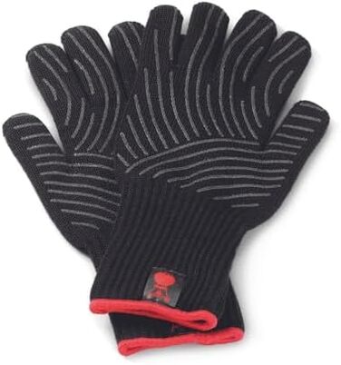 Преміум гриль-рукавички Weber L/XL, кевларові, з силіконовими вставками, чорні, захист від високих температур