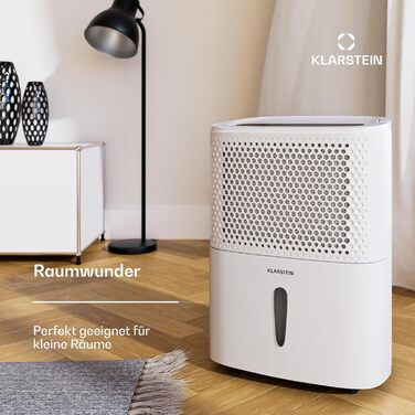 Електричний осушувач Klarstein DryFy 20L - 400W, 20л/день, білий. Для дому та офісу, з функцією сушіння білизни. Тиха робота 46dB, Auto-Swing, таймер, 5л бак.