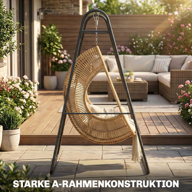 Стійка для гамака, вантажопідйомність 150 кг, для внутрішнього та зовнішнього використання, Чорна