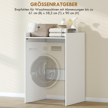 Шафа для ванної кімнати з нішею та відкритою полицею, тумба під раковину для ванної кімнати, для невеликих приміщень, 64 x 60 x 97,5 см, Білий