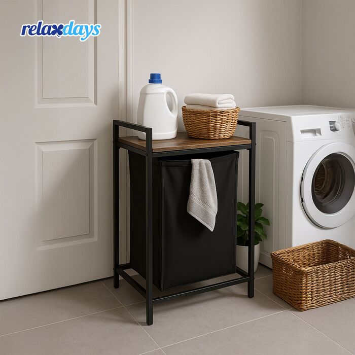 Кошик для білизни Relaxdays з металевим каркасом, 65 л