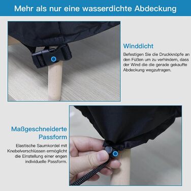 Накладка для садово-патіо меблів Awnic, зимостійка, важка, 420D Oxford, водонепроникна, анти-UV, міцна, прямокутна (160x71 см)