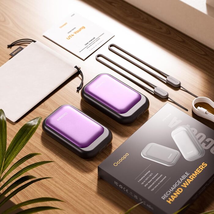Електричні грілки для рук OCOOPA UT4 5000mAh - 2 шт. Ультракомпактні, водонепроникні, швидкий нагрів, для зими, USB