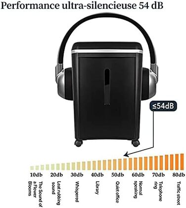 Шредер WOLVERINE P5 для безпечного знищення документів, 8 листів, мікроріз, для паперу та кредитних карт, тихий, знімний контейнер 17л (Чорний)