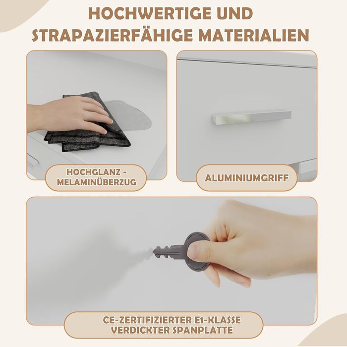 Дзеркало для макіяжу JUMMICO з LED-підсвічуванням, регульована яскравість та колірна температура, органайзер, туалетний столик з ящиками та регульованими полицями, 110x40x140 см