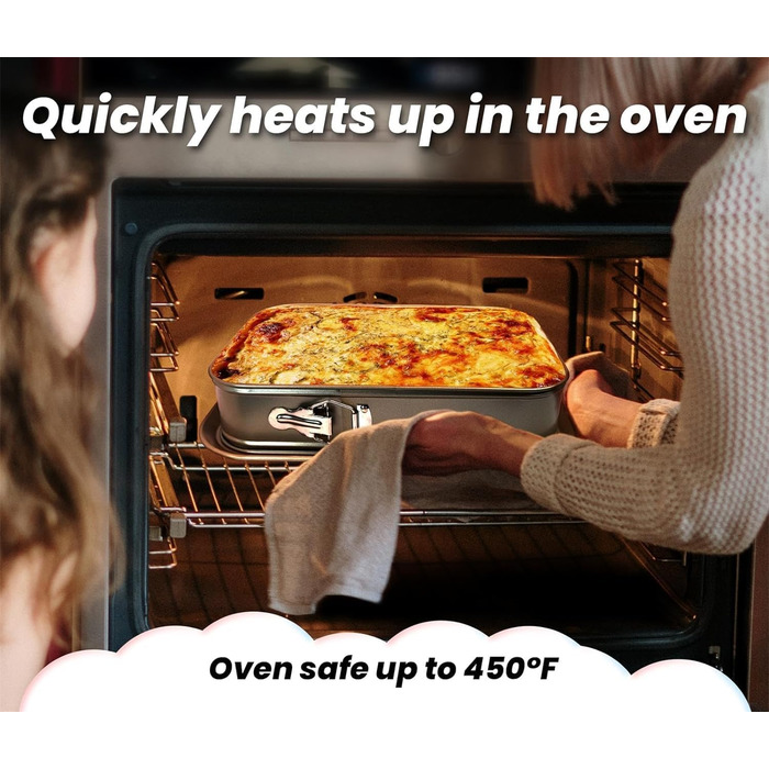 Форма для випічки Notcilgias прямокутна, роз'ємна, для чізкейку, тирамісу, антипригарне покриття, нержавіюча сталь (золото)