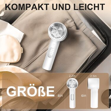 Електричний видалення ворсу для одягу Elfenbein: 6 лез, 3 швидкості, LED-дисплей