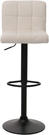 Набір з 2 барних стільців Mendler HWC-G87, регульована висота, поворотний, Boucle (450г/м²), кремово-бежевий, FSC®