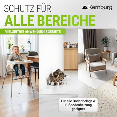 Килимок під офісне крісло – прозора підкладка для ламінату, паркету та плитки – антиковзаюча, з шумоізоляцією, для дому та офісу (90 x 120 см)