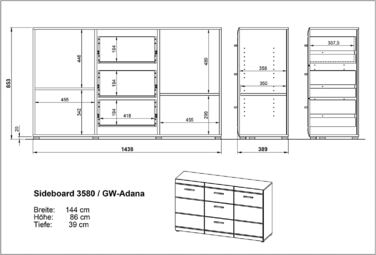 Біла, 40x96x86 см, 3581-84 GW-Adana Wood