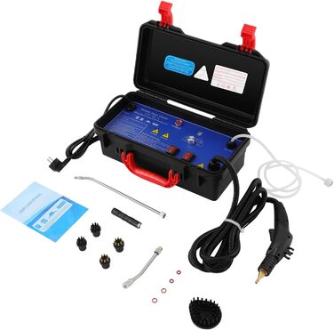 Пароочисник ручний 3000 Вт, 3-3,5 бар, 6-рівнева регулювання, вологостійкий IPX4, з набором інструментів, для дому та автомобіля