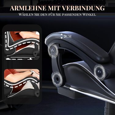 Ігровий крісло Bigzzia з масажем та підніжкою, ергономічний дизайн, регульована спинка 90-135°, з подушками для голови та попереку, білий