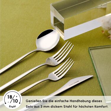 Набір столових приборів Karaca Elegance (84 деталі) - нержавіюча сталь, для посудомийної машини, 12 персон