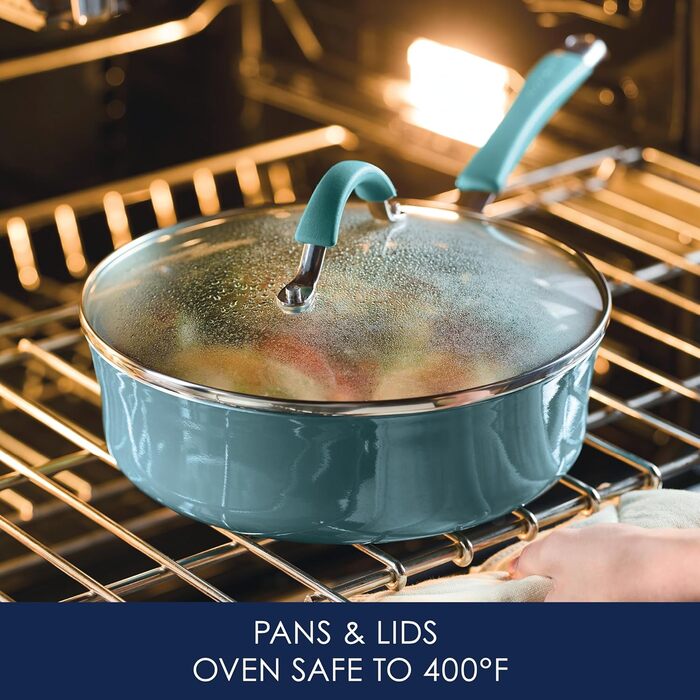 Набір кухонного посуду Rachael Ray Cucina Antihaft, алюміній, блакитний (16344)