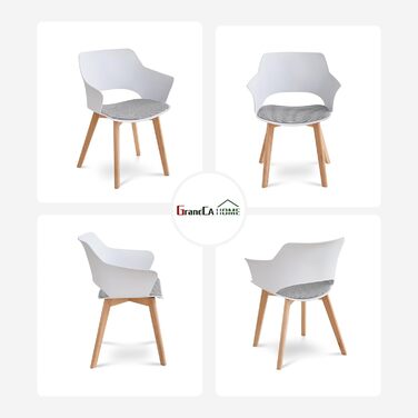 Набір з 4 кухонних стільців GrandCA HOME з масивних дерев'яних ніжок, м'яке сидіння, зелений колір