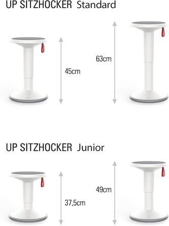 Ергономічний пуф Interstuhl UPis1 зі знімним ефектом гойдання, регульована висота, неслизьке дно та захист від перекидання - офісний пуф