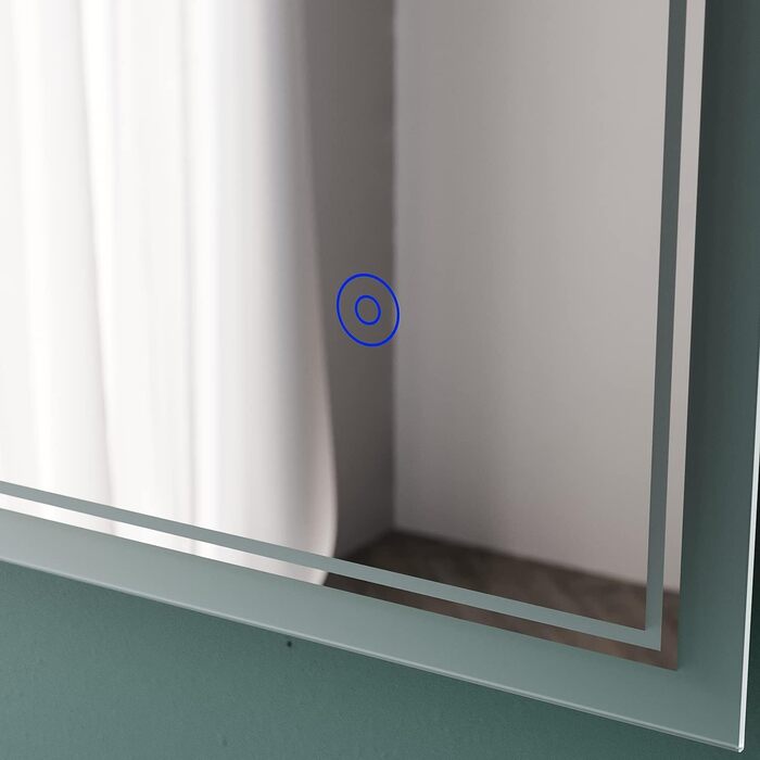 Дзеркало для ванної кімнати Badspiegel 80x60 з підсвічуванням та антизапарюванням LED, 3 колірні температури, IP44, настінне