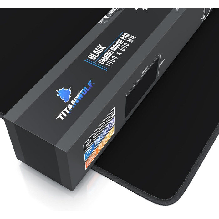 Килимок для миші TITANWOLF XXXL 1000x600 мм - великий ігровий килимок для миші з мотивами, чорний