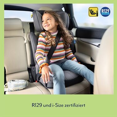 Автокрісло Graco Affix i-Size R129 для дітей 3,5-12 років (100-150 см), чорне, з регульованою підголівником та ISOFIX