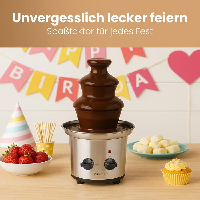 Шоколадний фонтан Clatronic® SKB 3248 з функцією плавлення | для фруктів та випічки | легко чистити