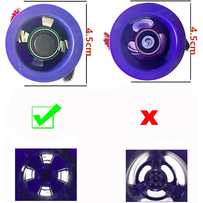 Змінна щітка для килимів HUAYUWA (4-контактний привід, d50 мм) для пилососа Dyson V8 Total Clean V8 Animal V7 (для V6 (4-контактний привід, d45 мм))