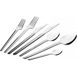 Karaca Midway Набір столових приборів на 12 осіб (84 шт.) - нержавіюча сталь, ножі, виделки, ложки. Кухонний набір столових приборів