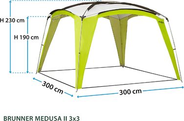 Альтанка Садова 300 х 300 х 190/230 см Бруннер - зелена