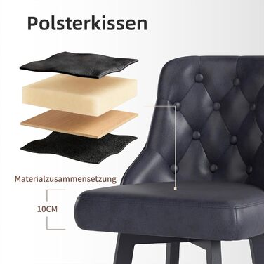 Барні стільці Youhauchair 2 шт., Чорні, регульовані, з підніжкою, 66.5 см, 150 кг