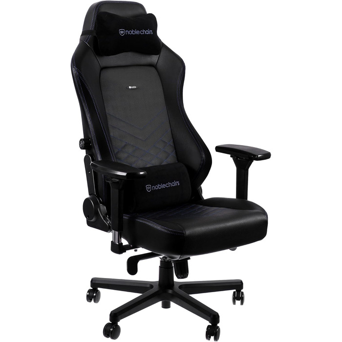 Крісло ігрове Noblechairs HERO - офісне крісло, стільниця з PU-шкіри, чорно-синій колір