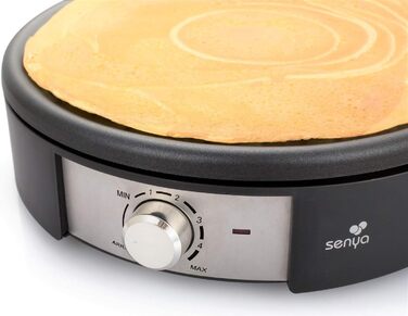 Електрична сковорода для млинців Senya з 2 змінними пластинами з литого алюмінію, час приготування млинців, 1500 Вт, електрична сковорода для млинців, з