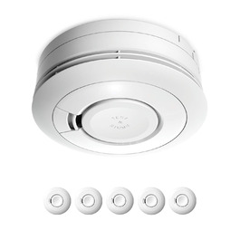 Датчик диму Ei Electronics Ei650, набір 5 шт, автономний, з батареєю на 10 років, білий, тестування Stiftung Warentest