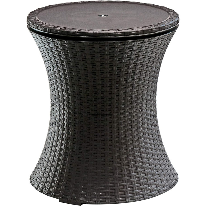 Столик-холодильник Keter Pacific Cool Bar: 3-в-1 (стіл, журнальний столик, кулер) для відпочинку на відкритому повітрі, 30л, колір коричневий