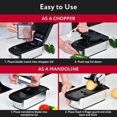 Многофункціональний овочевий слайсер-мандоліна 14-в-1 з нержавіючої сталі (чорний)