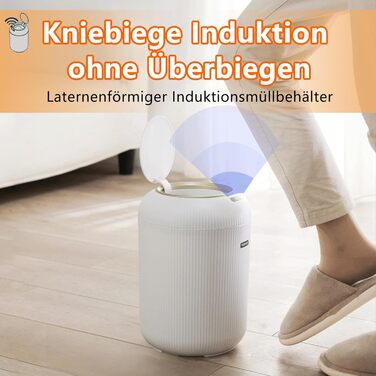 Автоматичний сміттєвий бак з сенсором 12L - Білий сміттєвий бак з датчиком для кухні, ванної кімнати, офісу та туалету. Безшумний, волого- та герметичний, з ніжками.