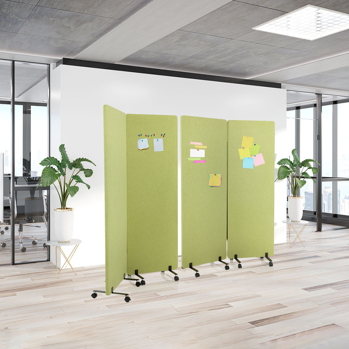 Набір з 2-х мобільних акустичних перегородок FLEXMIUT, зелені, hjh OFFICE