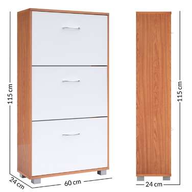 Тумба для взуття бук/білий 115x60x24см