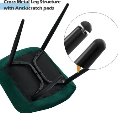 Набір з 2-х стільців для їдальні TUKAILAI з штучної шкіри, ергономічні, з металевим каркасом, до 150 кг, для кухні, їдальні та вітальні, коричневі (зелені, велюрові, набір 4 шт.)