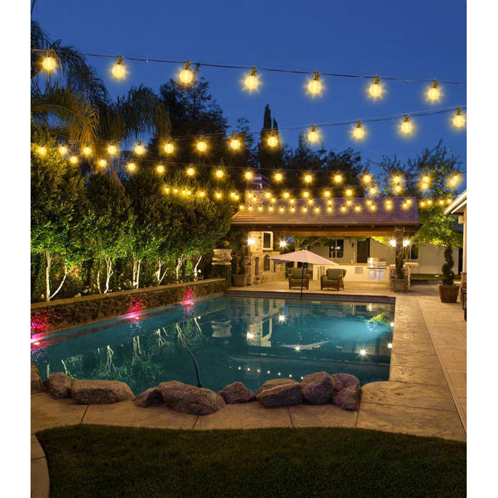 Ланцюжок гірлянда LED зовнішній для саду, балкона, павільйону, тераси. 20 метрів, IP44, з пусковим пристроєм.