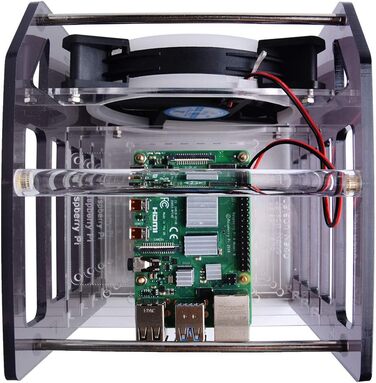 Стійка-корпус GeeekPi для Raspberry Pi, 4-рівнева, з 120 мм RGB LED вентилятором, для Raspberry Pi 4B/3B+/3B/2B/B+ та Jetson Nano