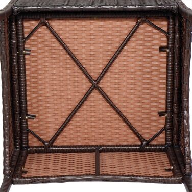 Набір садових меблів Yaheetech з поліротангу для балкона та саду: стіл та 2 крісла з подушками, коричневий